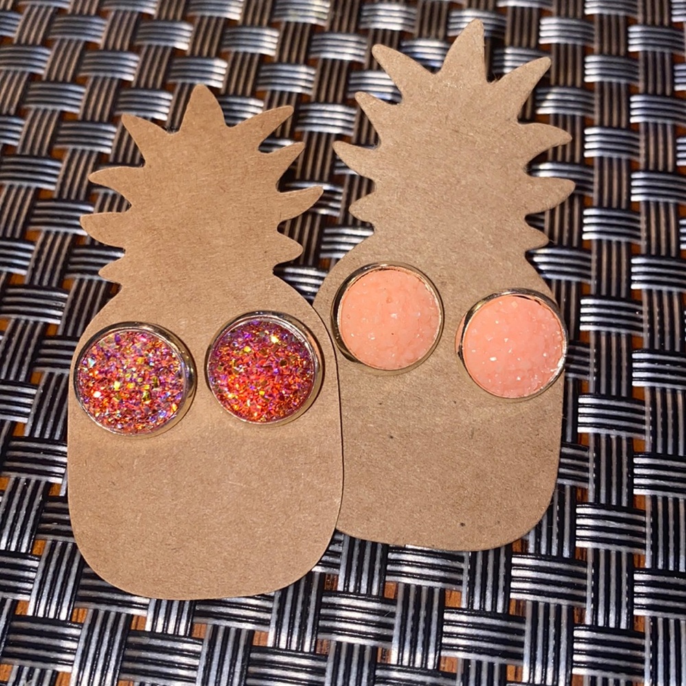 New Earrings- Shimmery Light Pink and Peach Sets